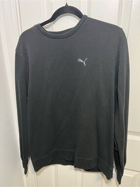 Puma Men's Charcoal Black Crewneck Sweatshirt with Puma Logo